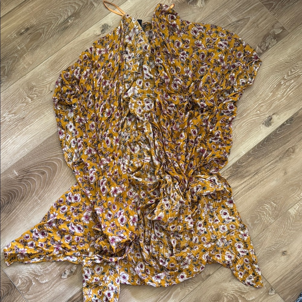 Floral Yellow and Purple kimono